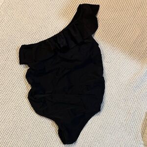 Motherhood Maternity One Shoulder Ruffle Swimsuit